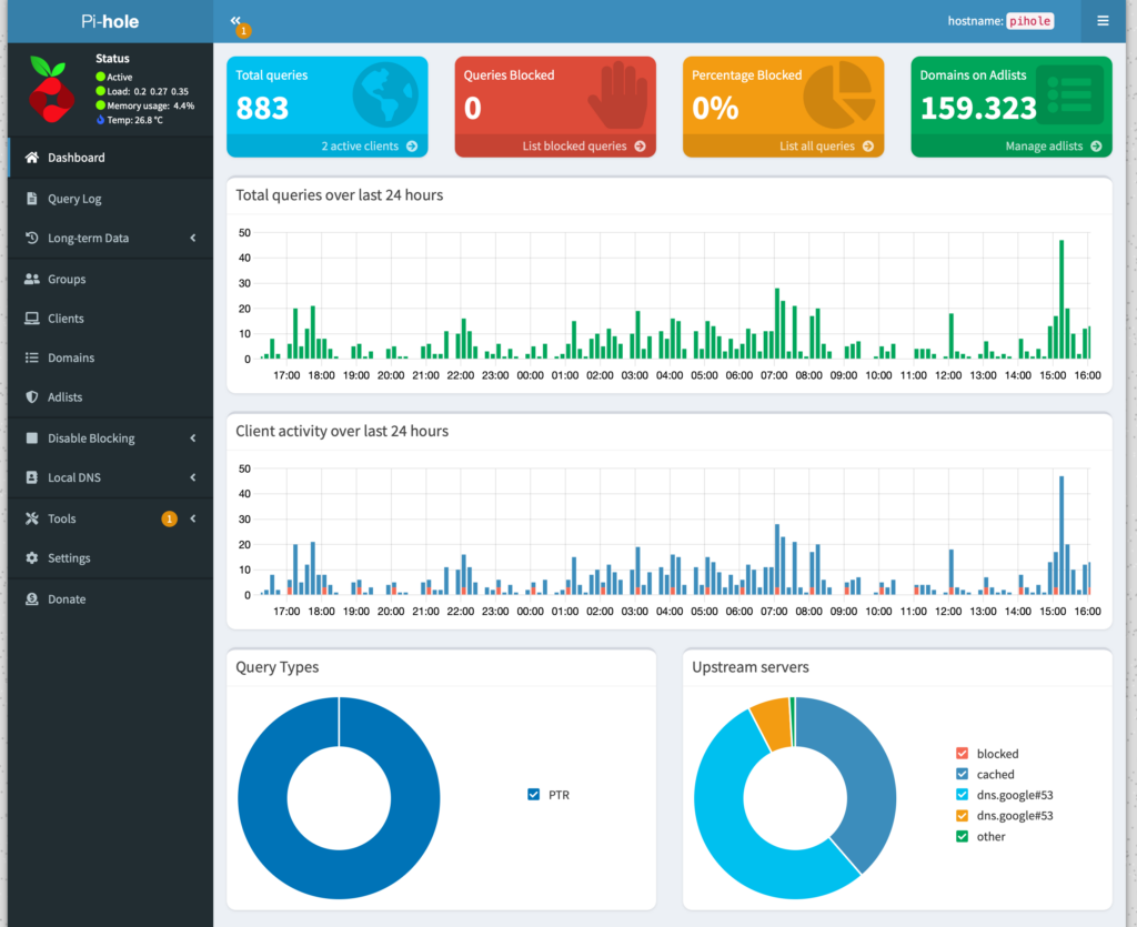 Adguard Home oder PiHole - PiHole zeigt ebenfalls alle Details